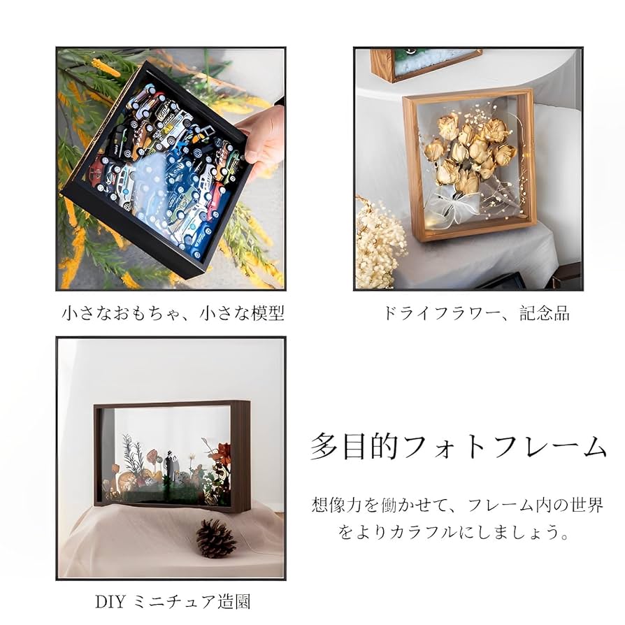 額　タイランド　飾り Amazon.co.jp: フォトフレーム 立体額 ボックスフレーム 額縁